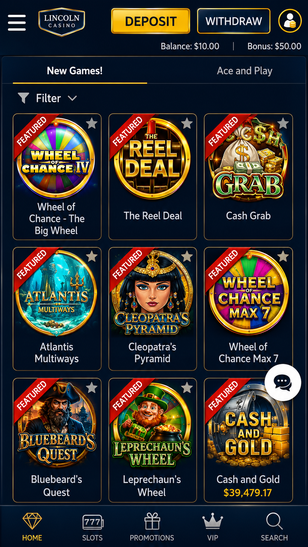 lincoln casino Gameplay