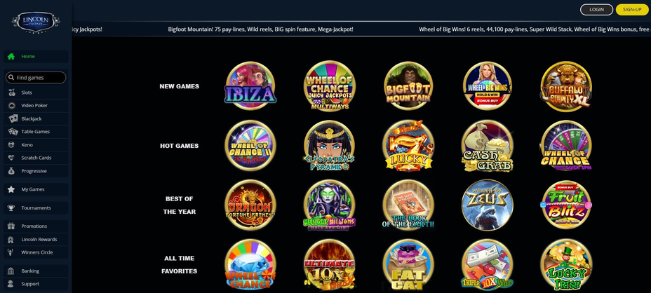 lincoln casino Gameplay