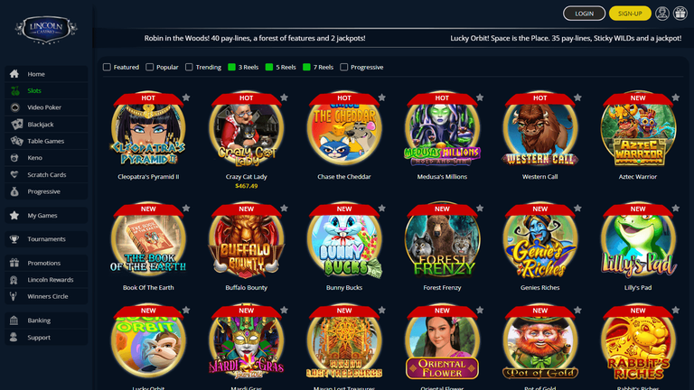 lincoln casino Gameplay